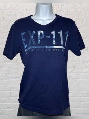 Express Navy Blue Graphic Short Sleeve Basic Casual Tee in Men’s Size X-Small